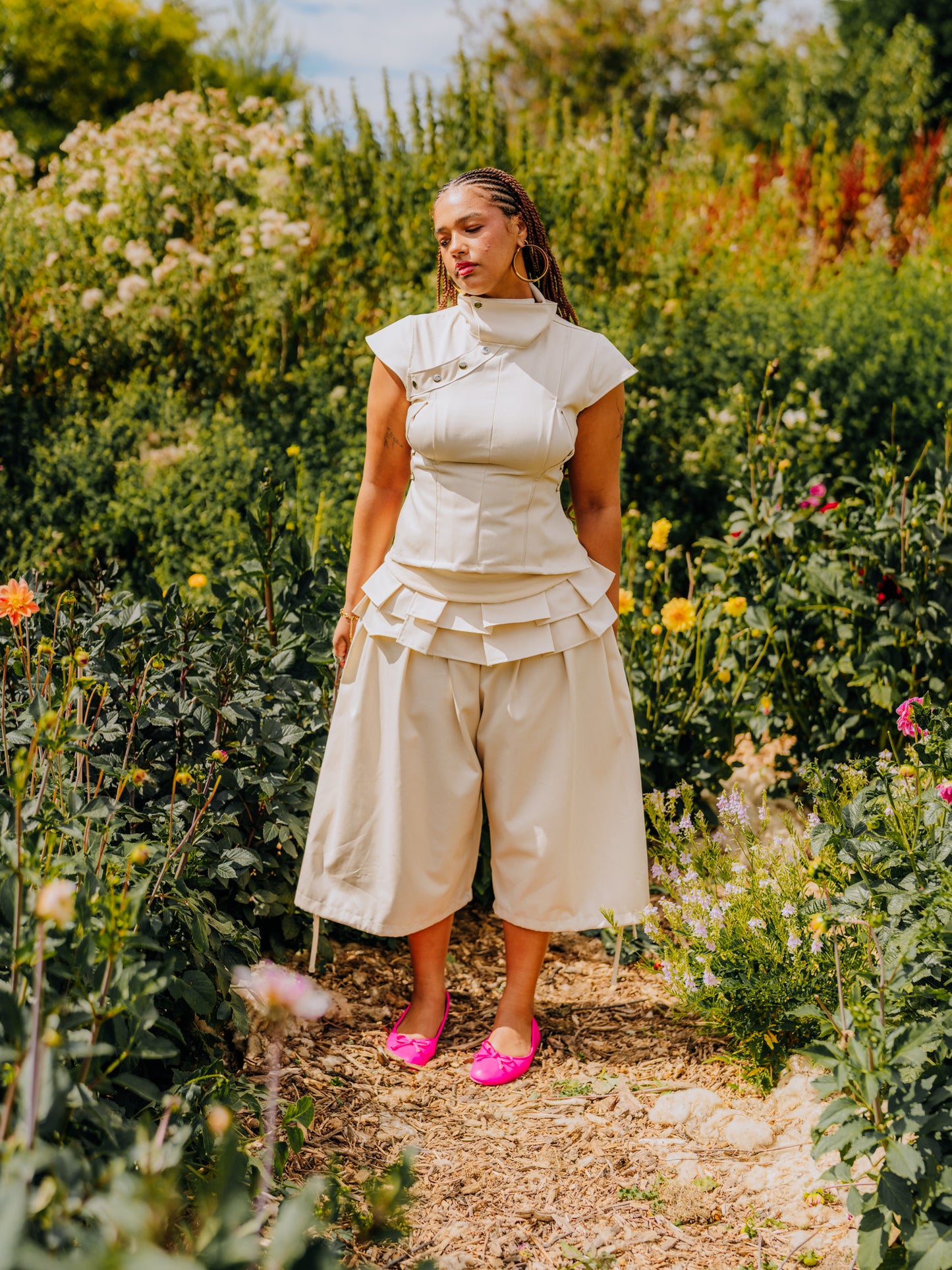 Pleated mini skirt attachment