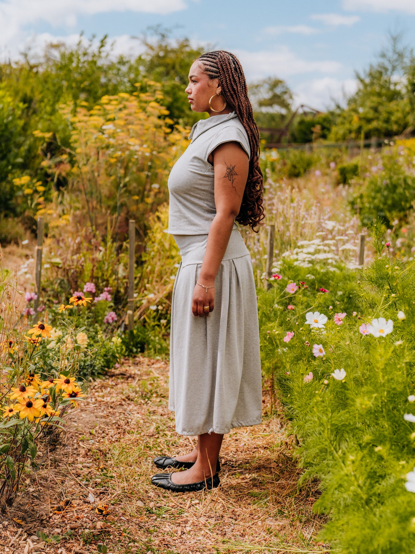 Jersey box pleat culottes