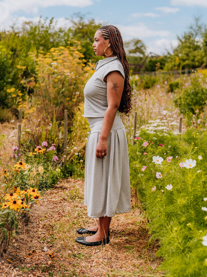 Jersey box pleat culottes