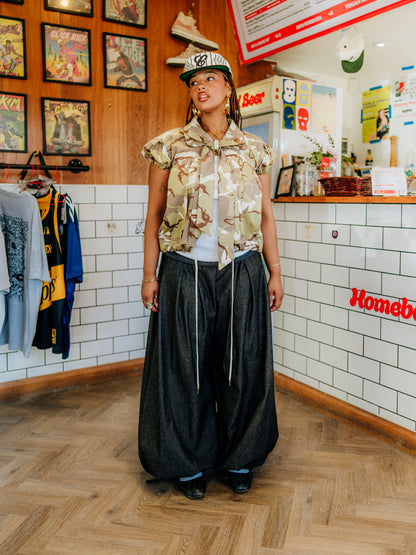 Rib box pleat baggies