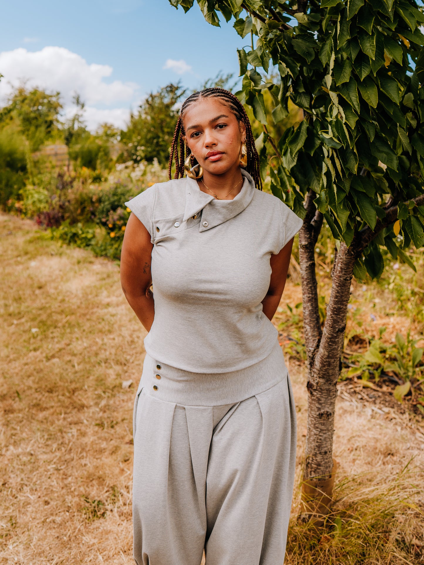 Jersey popper tee